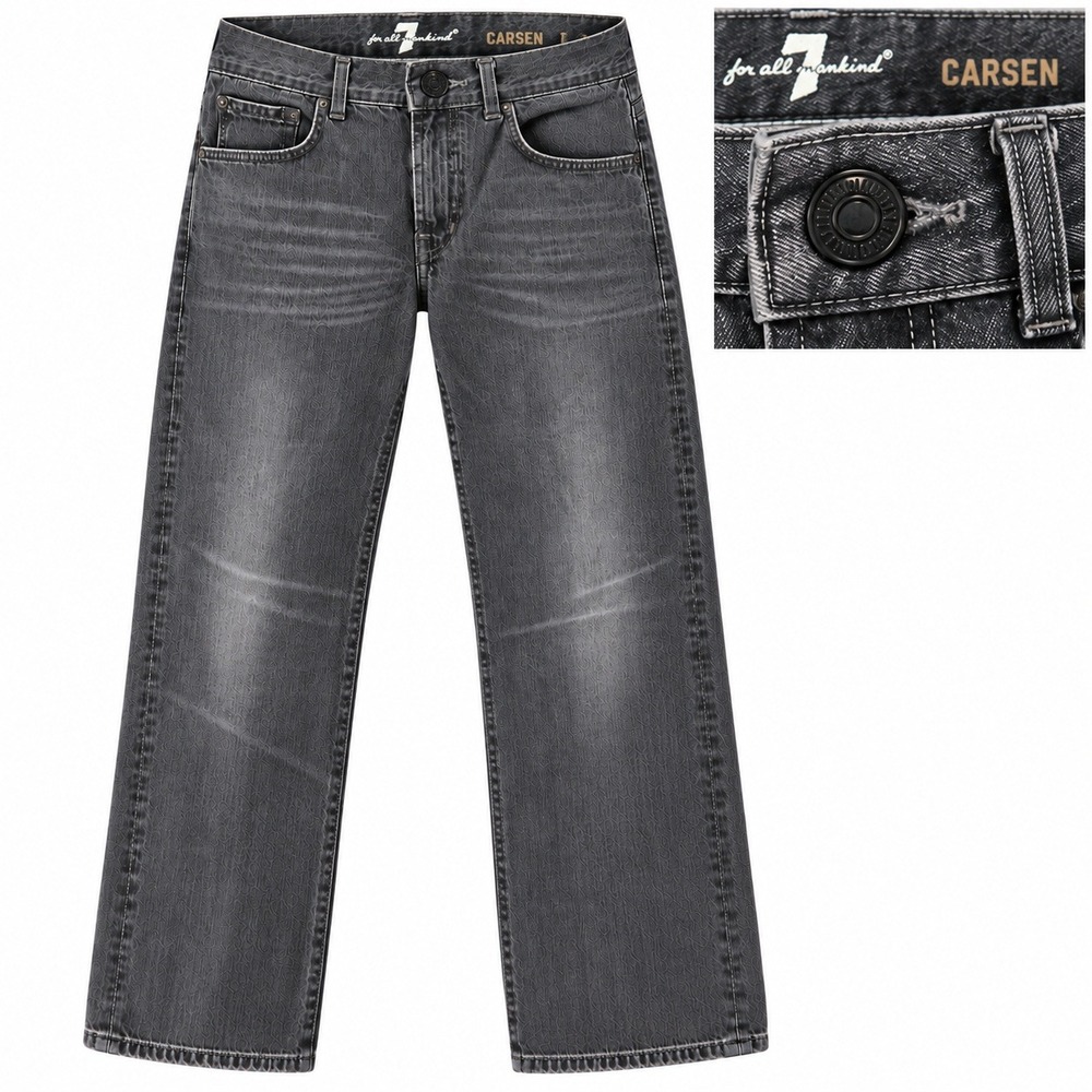 7 For All Mankind Jeans Mens 34 Grey Carsen Easy Straight Leg Denim